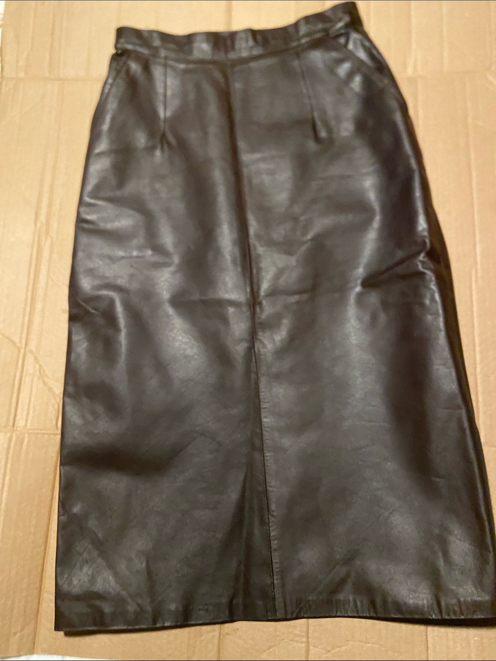 Classic Brown  100 percent  Leather Pencil Skirt Made in Germany